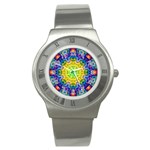 Psychedelic Abstract Stainless Steel Watch (Slim)