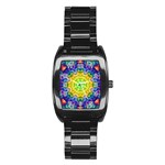 Psychedelic Abstract Stainless Steel Barrel Watch