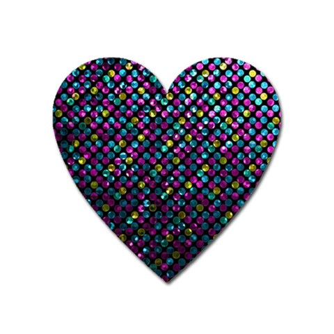 Polka Dot Sparkley Jewels 2 Magnet (Heart) from ZippyPress Front