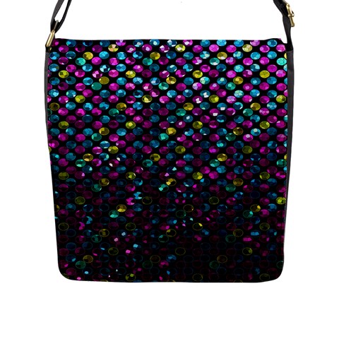 Polka Dot Sparkley Jewels 2 Flap Closure Messenger Bag (Large) from ZippyPress Front