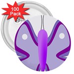 Cute Awareness Butterfly 3  Button (100 pack)