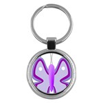 Cute Awareness Butterfly Key Chain (Round)