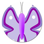 Cute Awareness Butterfly Magnet 5  (Round)