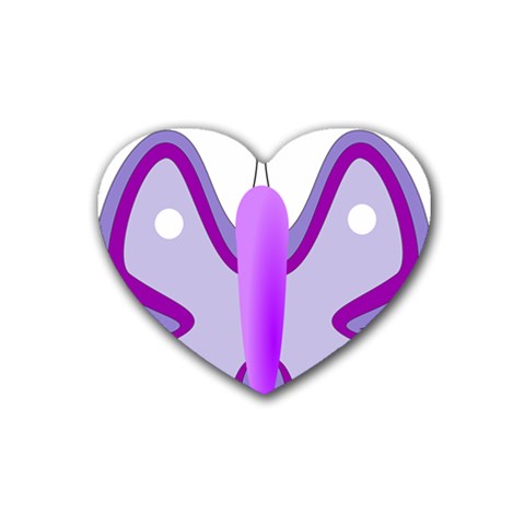 Cute Awareness Butterfly Drink Coasters (Heart) from ZippyPress Front