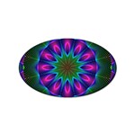 Star Of Leaves, Abstract Magenta Green Forest Sticker 10 Pack (Oval)