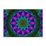 Star Of Leaves, Abstract Magenta Green Forest A4 Sticker 100 Pack