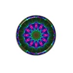 Star Of Leaves, Abstract Magenta Green Forest Golf Ball Marker 4 Pack (for Hat Clip)