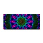 Star Of Leaves, Abstract Magenta Green Forest Hand Towel