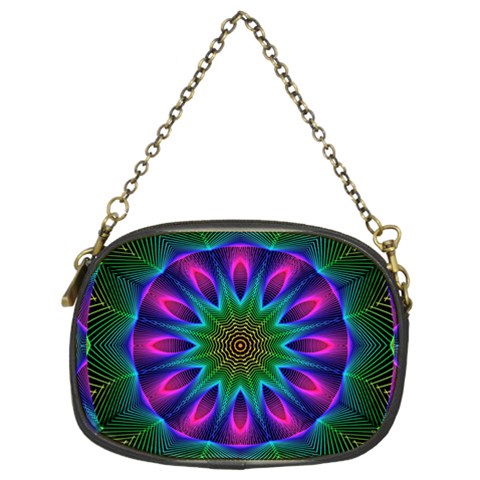 Star Of Leaves, Abstract Magenta Green Forest Chain Purse (Two Sided)  from ZippyPress Front