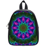 Star Of Leaves, Abstract Magenta Green Forest School Bag (Small)