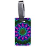 Star Of Leaves, Abstract Magenta Green Forest Luggage Tag (One Side)