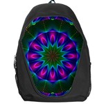 Star Of Leaves, Abstract Magenta Green Forest Backpack Bag