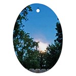 Coming Sunset Accented Edges Oval Ornament (Two Sides)