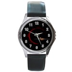 Altair IV Round Leather Watch (Silver Rim)