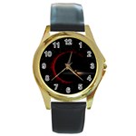 Altair IV Round Leather Watch (Gold Rim) 