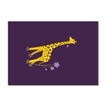 Purple Roller Skating Cute Cartoon Giraffe A4 Sticker 10 Pack