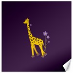 Purple Roller Skating Cute Cartoon Giraffe Canvas 20  x 20  (Unframed)