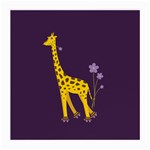 Purple Roller Skating Cute Cartoon Giraffe Glasses Cloth (Medium, Two Sided)