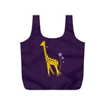 Purple Roller Skating Cute Cartoon Giraffe Reusable Bag (S)