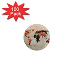 Vintageworldmap1200 1  Mini Button Magnet (100 pack)