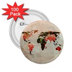 Vintageworldmap1200 2.25  Button (100 pack)