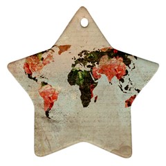 Vintageworldmap1200 Star Ornament (Two Sides) from ZippyPress Back