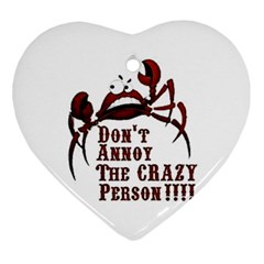 crazy person Heart Ornament (Two Sides) from ZippyPress Back