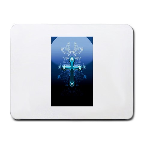 Glossy Blue Cross Live Wp 1 2 S 307x512 Small Mouse Pad (Rectangle) from ZippyPress Front