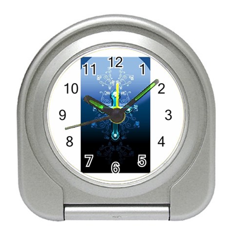 Glossy Blue Cross Live Wp 1 2 S 307x512 Desk Alarm Clock from ZippyPress Front