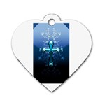 Glossy Blue Cross Live Wp 1 2 S 307x512 Dog Tag Heart (Two Sided)