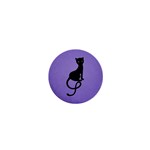 Purple Gracious Evil Black Cat 1  Mini Button