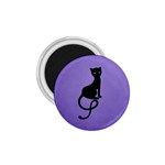 Purple Gracious Evil Black Cat 1.75  Button Magnet