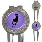 Purple Gracious Evil Black Cat Golf Pitchfork & Ball Marker