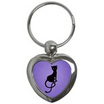 Purple Gracious Evil Black Cat Key Chain (Heart)