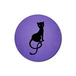 Purple Gracious Evil Black Cat Drink Coaster (Round)