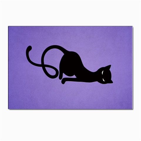 Purple Gracious Evil Black Cat Postcards 5  x 7  (10 Pack) from ZippyPress Front
