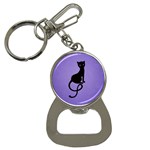 Purple Gracious Evil Black Cat Bottle Opener Key Chain