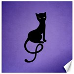 Purple Gracious Evil Black Cat Canvas 16  x 16  (Unframed)