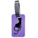 Purple Gracious Evil Black Cat Luggage Tag (Two Sides)