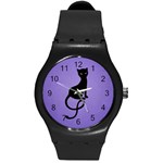 Purple Gracious Evil Black Cat Plastic Sport Watch (Medium)