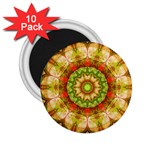 Red Green Apples Mandala 2.25  Button Magnet (10 pack)