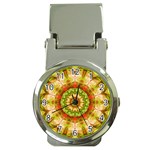 Red Green Apples Mandala Money Clip with Watch