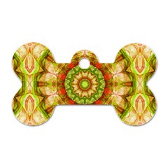Red Green Apples Mandala Dog Tag Bone (Two Sided) from ZippyPress Back