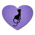 Purple Gracious Evil Black Cat Mouse Pad (Heart)