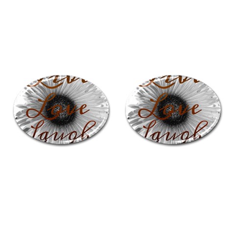 Live love laugh Cufflinks (Oval) from ZippyPress Front(Pair)