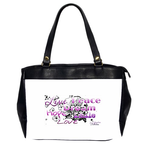 Live Peace Dream Hope Smile Love Oversize Office Handbag (Two Sides) from ZippyPress Front