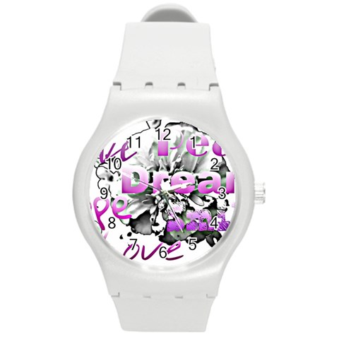 Live Peace Dream Hope Smile Love Plastic Sport Watch (Medium) from ZippyPress Front