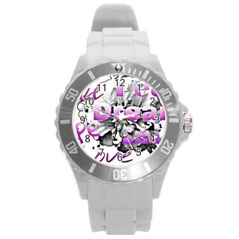 Live Peace Dream Hope Smile Love Plastic Sport Watch (Large) from ZippyPress Front