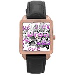 Live Peace Dream Hope Smile Love Rose Gold Leather Watch 