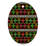 Aztec Style Pattern Oval Ornament